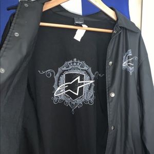 Alpine star reversible leather biker jacket